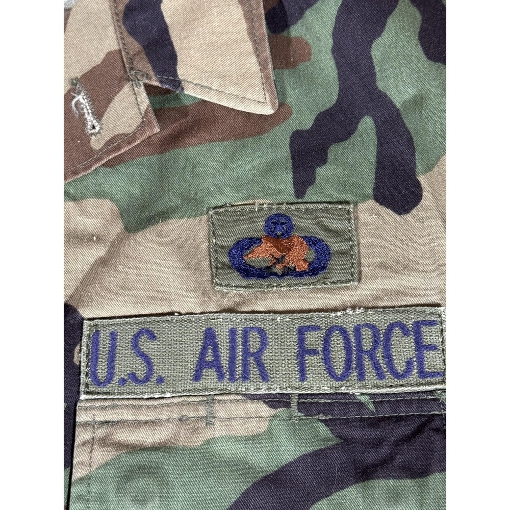 Vintage‎ American Apparel Coat Mens Medium Woodland Camo BDU Combat US Air Force - Picture 4 of 12